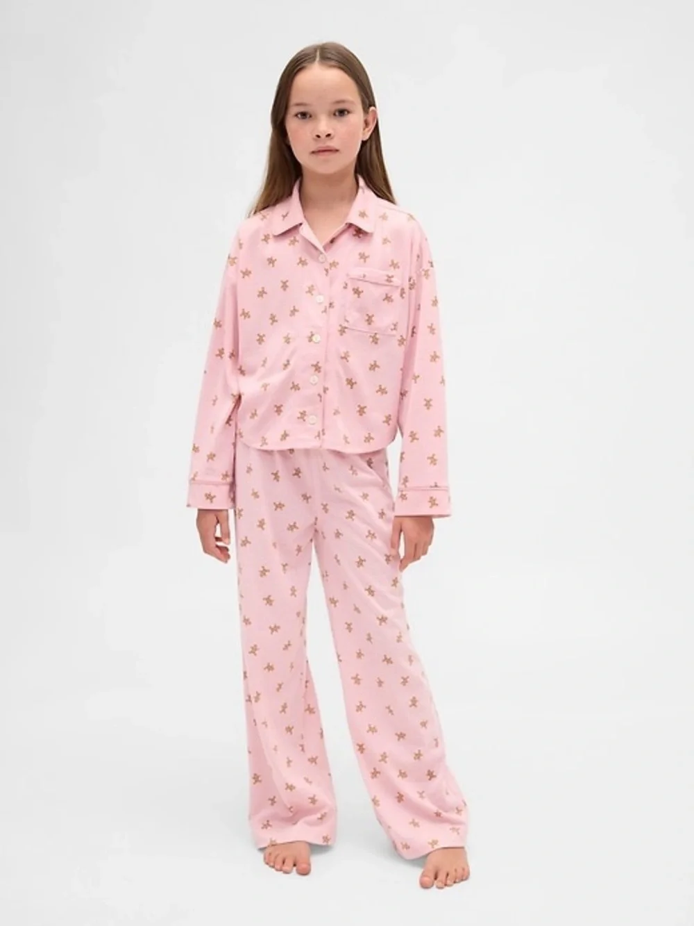 GAP Girls Pink Gingerbread Soft Pajama Top Size 12 (TOP ONLY)